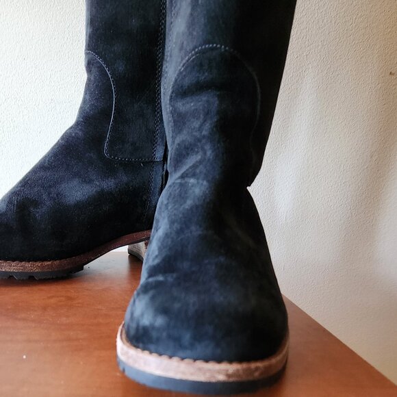 🥾 UGG Broome 5518 Tall Black Suede Shearling Lined Zip Boots Women's Shoes Sz 8 - Picture 3 of 16
